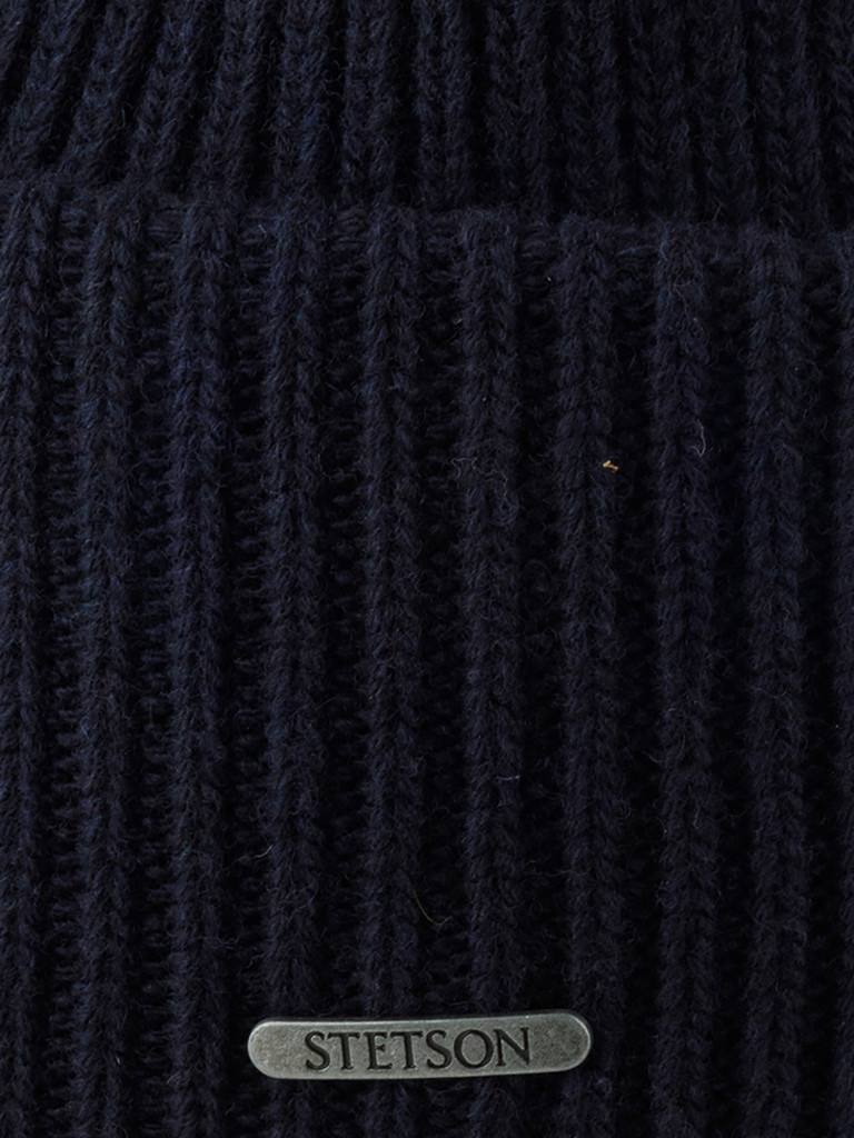 Шапка с отворотом STETSON 8599382 BEANIE WOOL (синий)