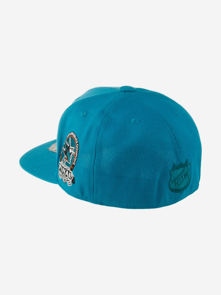 Бейсболка с прямым козырьком MITCHELL NESS 6HSFLR22464-SJSTEAL San Jose Sharks NHL (голубой)