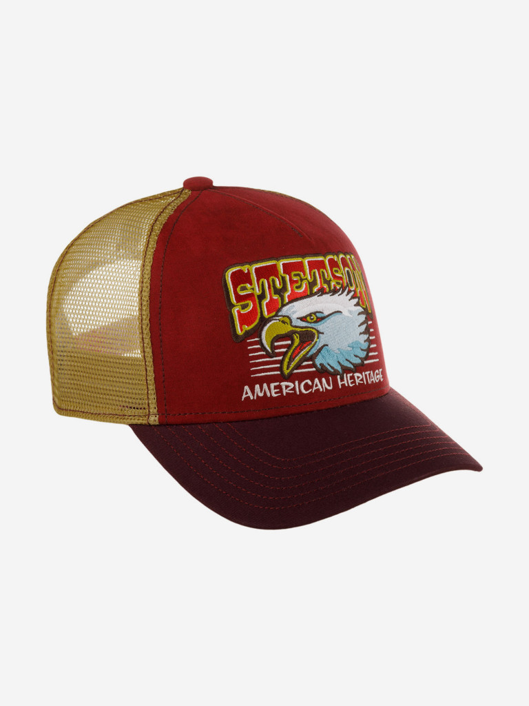 Бейсболка с сеточкой STETSON 7761128 TRUCKER CAP EAGLE HEAD (малиновый)