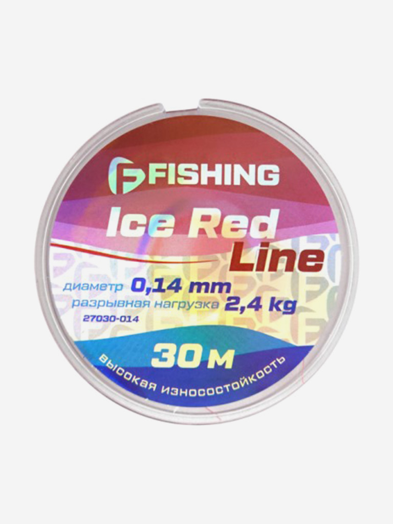Леска F-FISHING Ice Red Line 30м 0,14мм