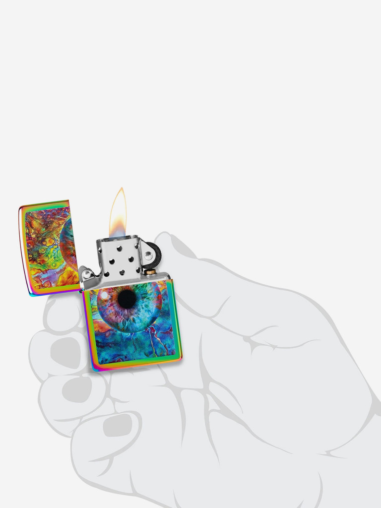 Зажигалка бензиновая ветроустойчивая Zippo Spacey Eye Multi Color, латунь/сталь