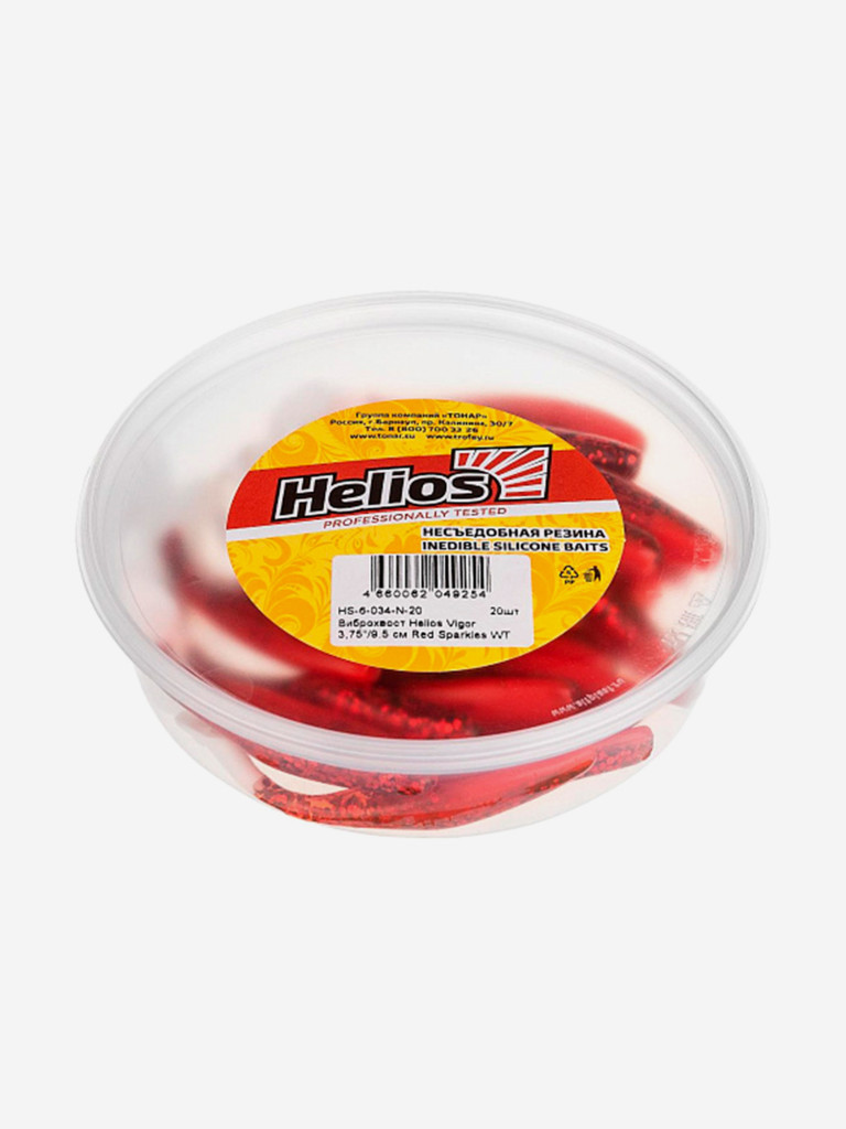 Мягкая приманка Helios Vigor, 3,75'' / 9,5 см, Red Sparkles WT, 20 шт (HS-6-034-N-20)