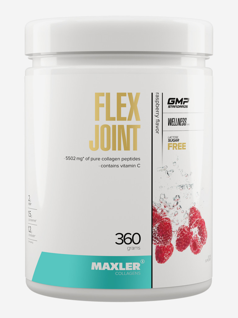 Коллаген, глюкозамин хондроитин МСМ для суставов и связок Maxler, порошок, 360 г - Малина (Германия)
