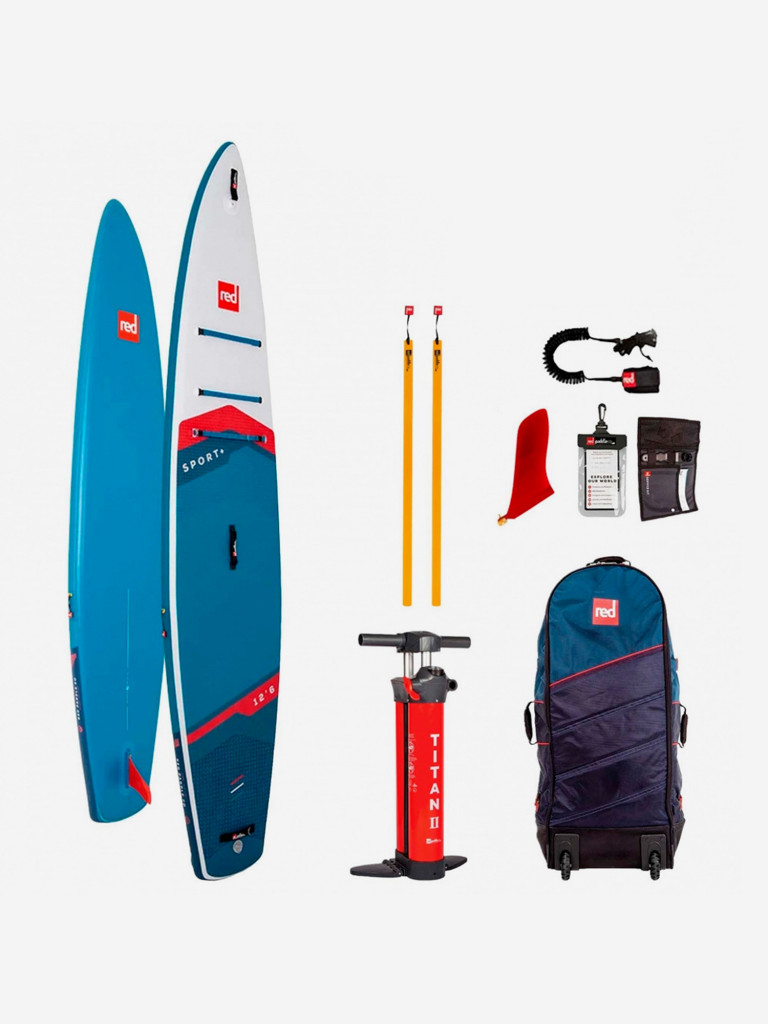 Сапборд надувной двухслойный Red Paddle 12.6x30x12cm Sport+ 2024, 382x76x12 см