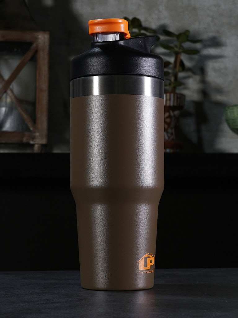 Термокружка LP Thermoproducts Travel tumbler route 1 л, коричневая