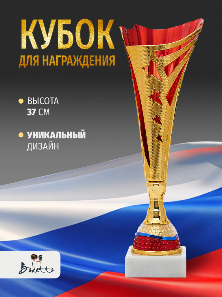 Спортивный кубок для награждения победителя 37 см красный