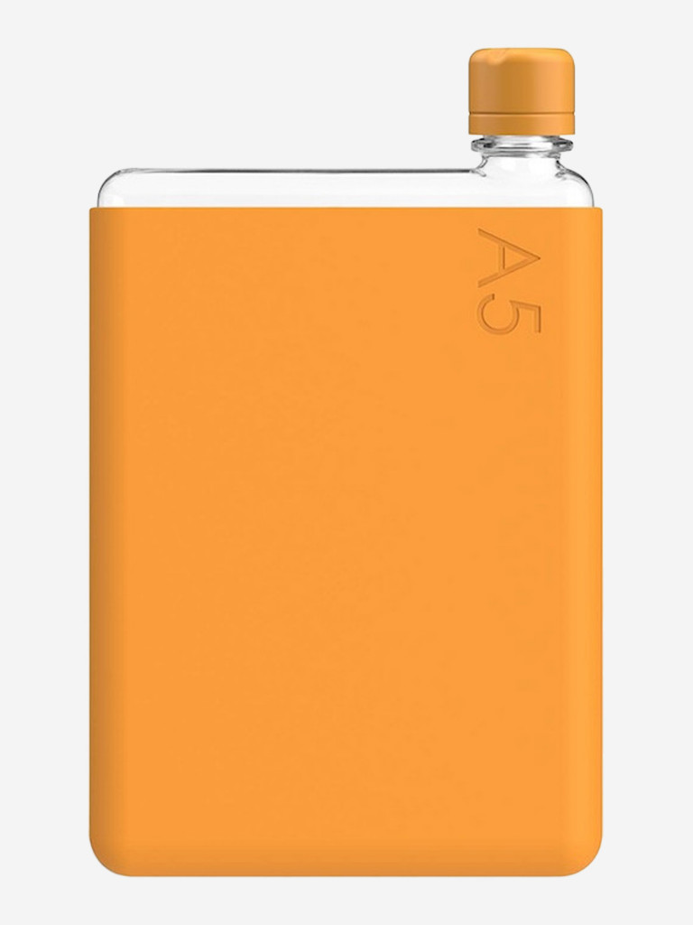 Бутылка с силиконовым чехлом Memobottle A5, оранжевый