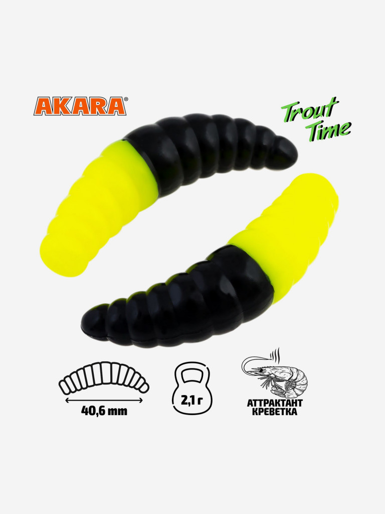 Силиконовая приманка Akara Trout Time MAGGOT 1,6 419, Shrimp (20 шт.)