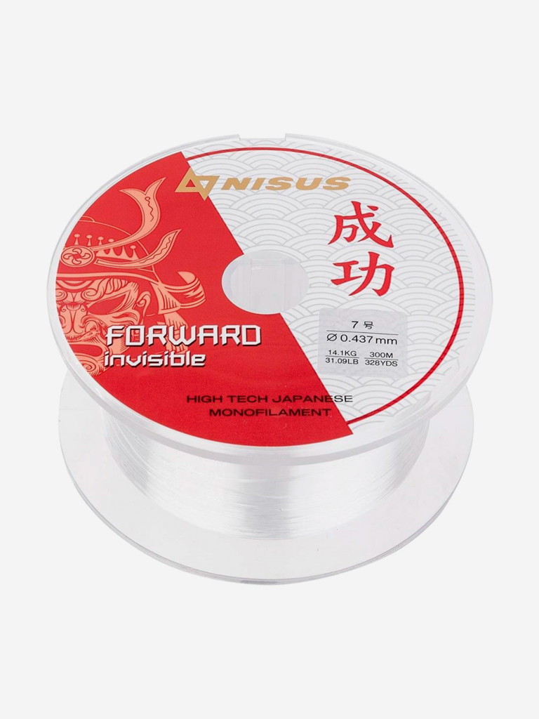 Леска для рыбалки Nisus FORWARD Invisible Nylon 0,437мм, 300м, 14,1кг, прозрачный