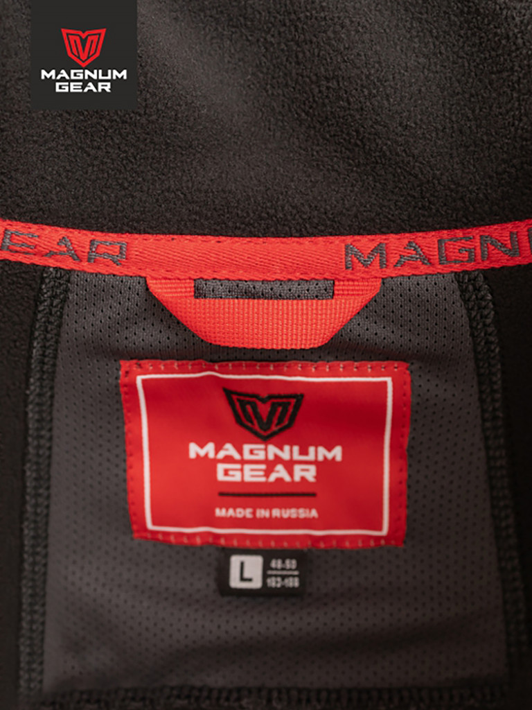 Толстовка флисовая для рыбалки и охоты MAGNUM GEAR NORD графит/черный