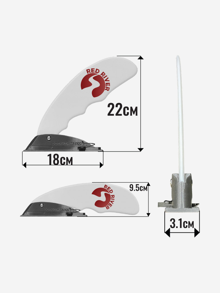 Складной плавник Slide-in для Sup доски, для каяка, для байдарки  Doskasveslom (RED RIVER)
