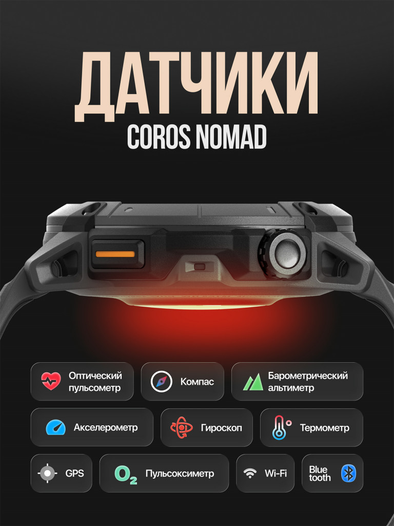 Спортивные GPS часы / смарт часы / COROS NOMAD GPS Watch - Dark Grey