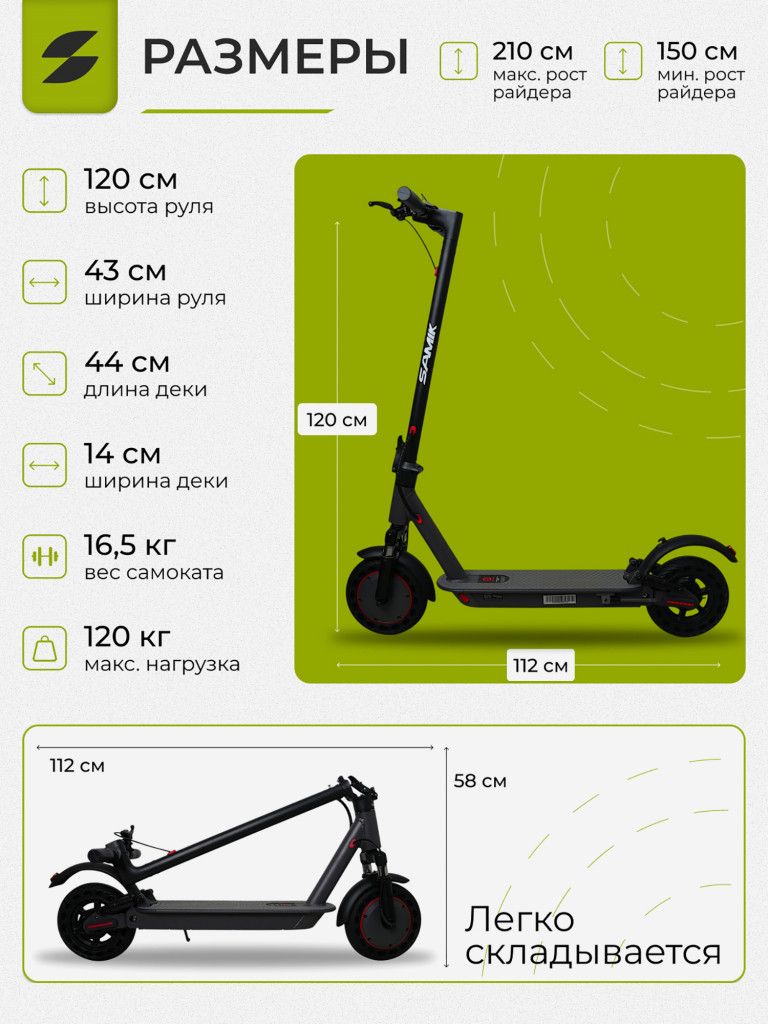 Электросамокат SAMIK M365 PLUS
