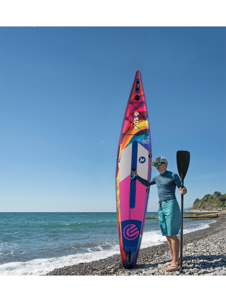 Надувная двухслойная SUP-доска E-SUP ENCOUNTER RAINBOW, 12'6" 384*71*15 см, сапборд