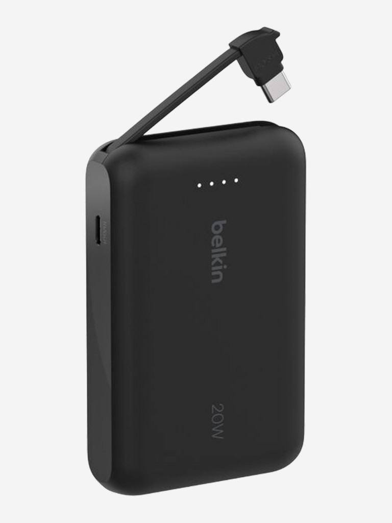 Внешний аккумулятор Belkin BoostСharge Power Bank 10000mAh USB-C 20W со встроенным кабелем USB-C.