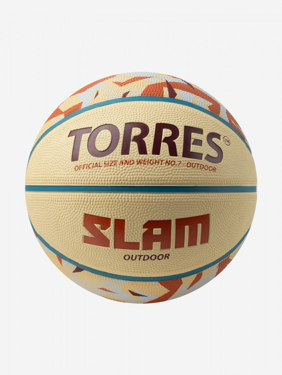 Мяч баскетбольный TORRES Slam, B023147, р.7, резина, нейлон. корд, бут. кам, бежево-коричневый