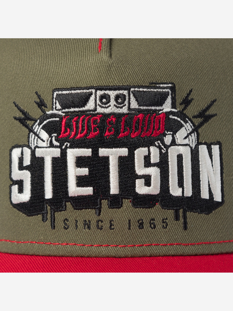 Бейсболка с сеточкой STETSON 7741111K TRUCKER CAP FESTIVAL LIVE LOUD (оливковый)