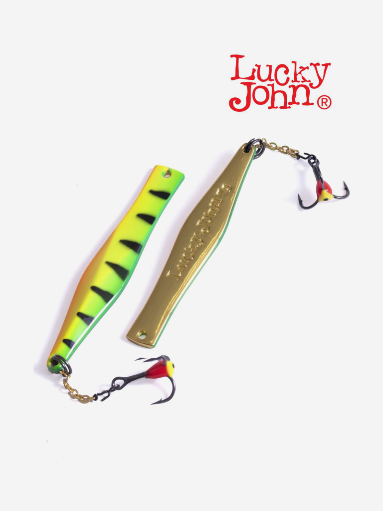 Блесна вертикальная зимняя Lucky John KALOMIES с цепочкой и тройником 60мм TIGER блистер