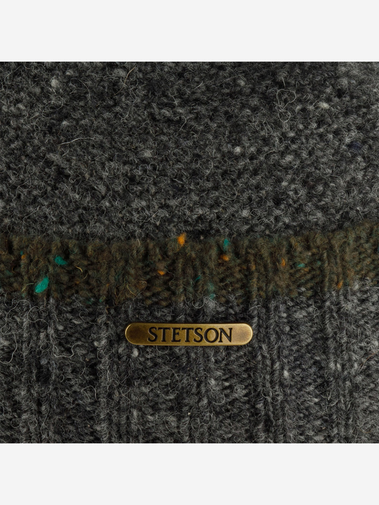 Шапка с отворотом STETSON 8599391 BEANIE DONEGAL WOOL (серый)
