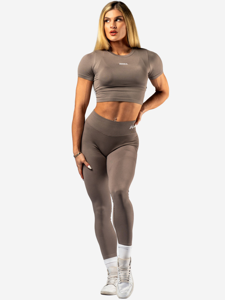 Топ женский NEBBIA Seamless Short-Sleeve Top POWER 891 Light brown