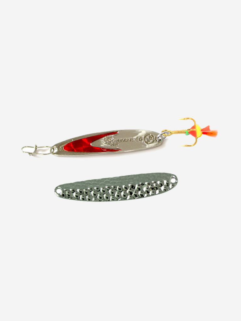 Блесна для рыбалки ECOPRO Судачья красный флекс,60мм, 10г,Sb/SRF золот.крюч. зимняя на судака, щуку, окуня, вертикальная