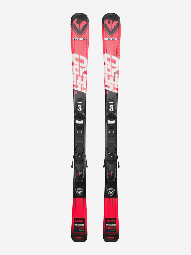 Горные лыжи детские Rossignol Hero + крепления KID4, Красный