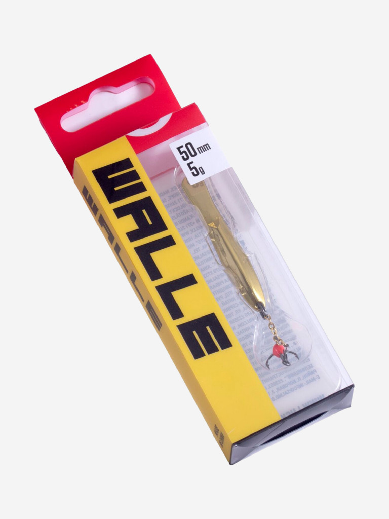 Блесна вертикальная зимняя Lucky John WALLE с цепочкой и тройником, длина 50 мм GC, блистер