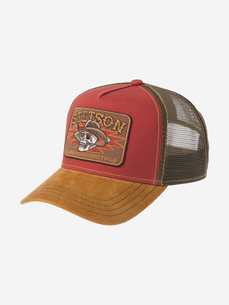 Бейсболка с сеточкой STETSON 7741106 TRUCKER CAP SKULL (красный)