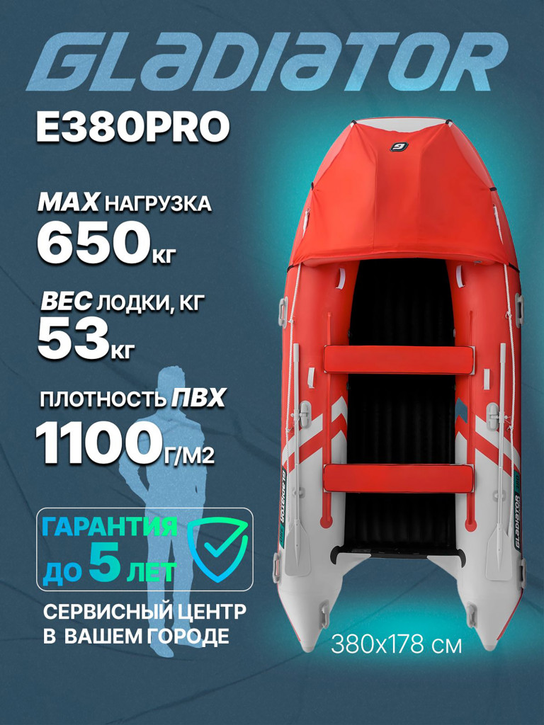 Надувная лодка GLADIATOR E380PRO