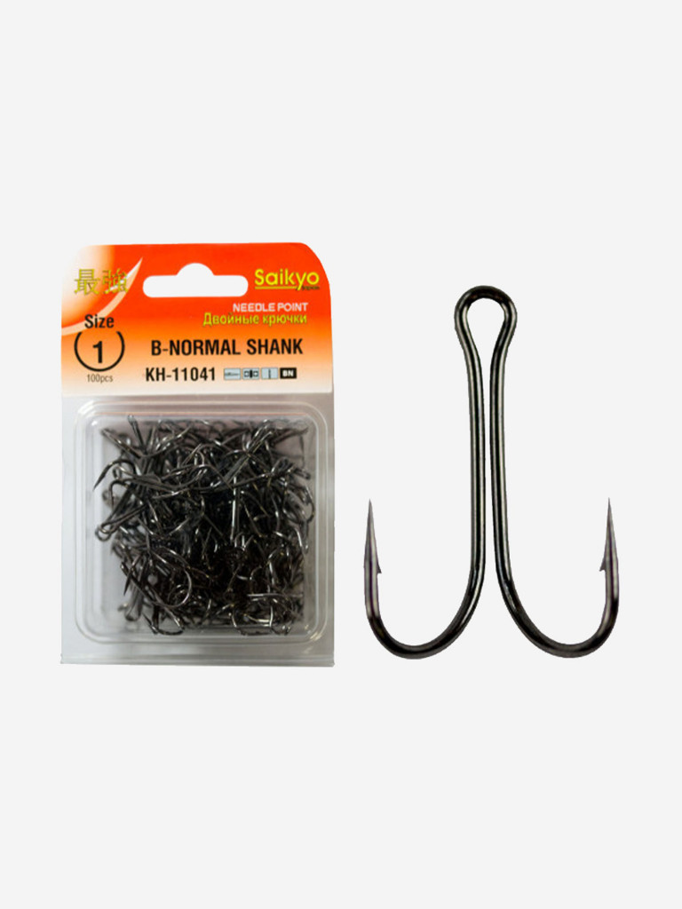 Крючки для рыбалки Saikyo двойные Normal Shank KH-11041 BN ( упк. по 100шт.)