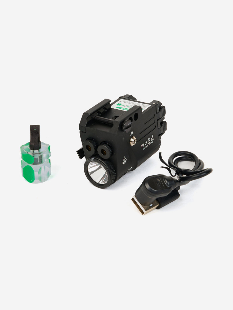 Фонарь подствольный пистолетный SKYWOODS RACCOON DOUBLE LASER, 360 люмен, ЛЦУх2 красн/зел