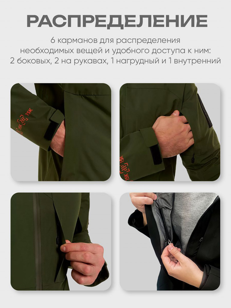 Куртка мембранная мужская H.U.T. KIVACH для охоты, зеленая