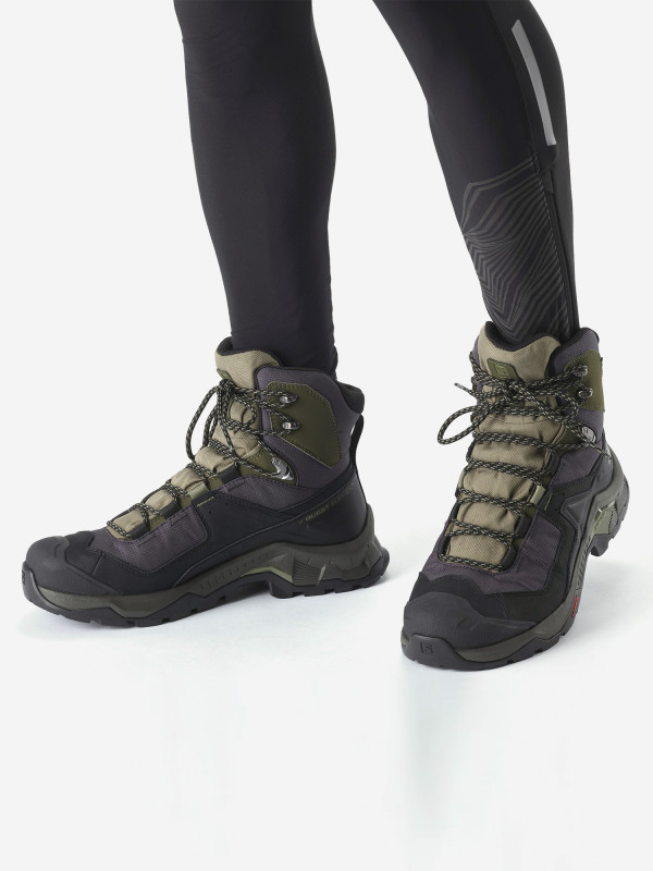Ботинки мужские Salomon Quest Element GTX арт. L41457100 черный/оливковый цвет — купить за 31999 руб., отзывы в интернет-магазине Спортмастер