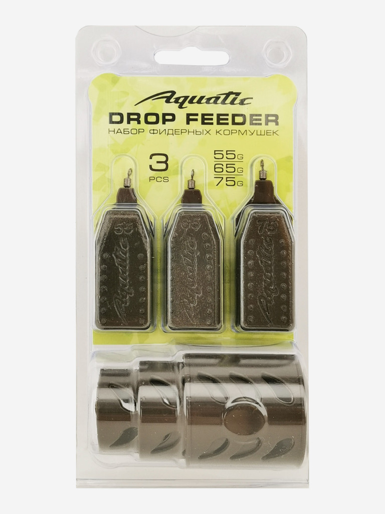 Набор фидерных кормушек Aquatic в блистере STICK FEEDER 25,35,45 гр. (малая, средняя, большая)