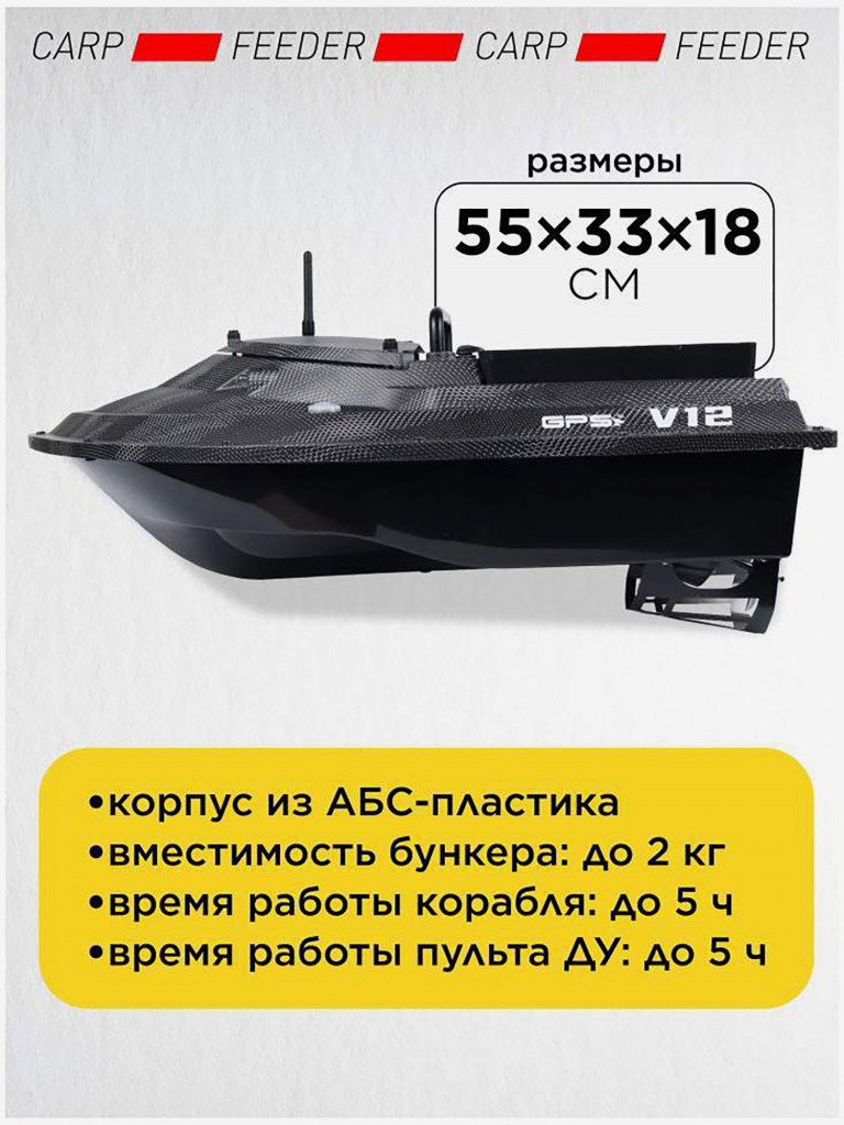 Прикормочный кораблик VYDRA Turbo GPS Black