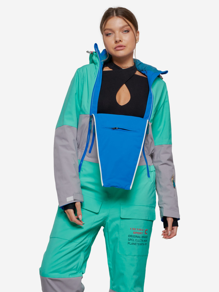 Горнолыжный комбинезон женский зимний бирюзового цвета 2320