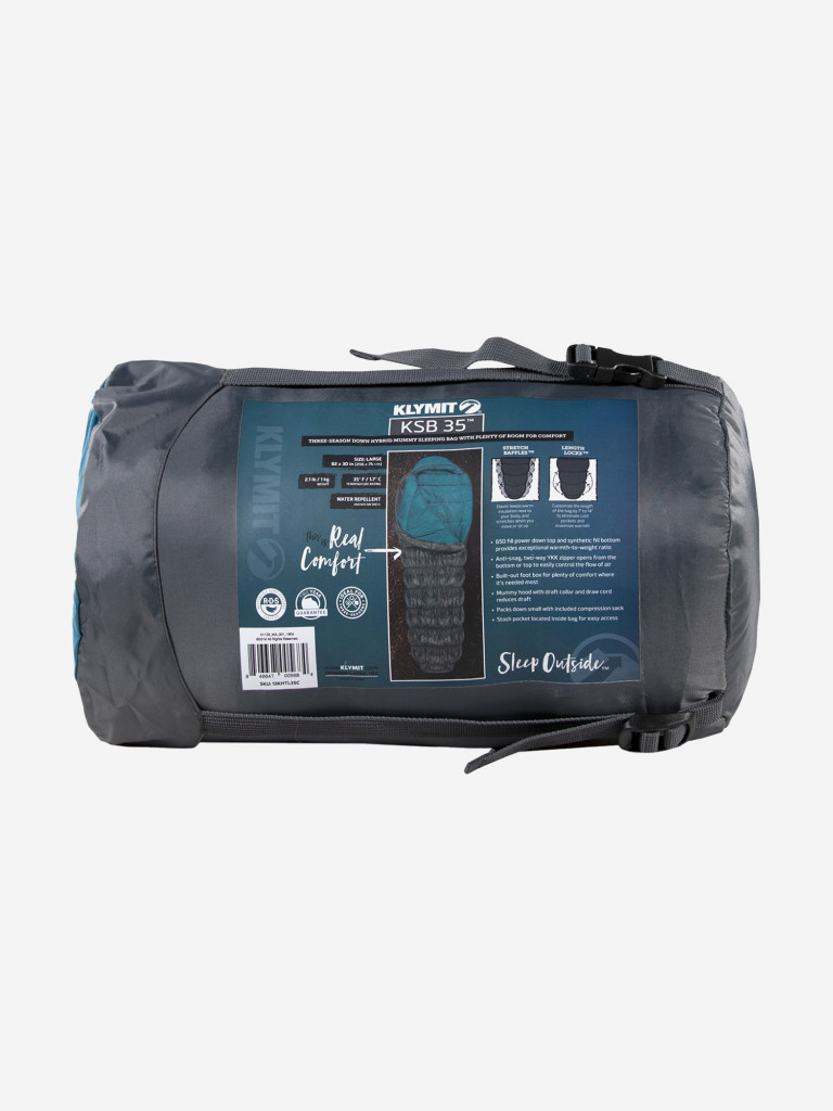Спальный мешок KLYMIT KSB 35˚(13KHTL35C) серо-голубой