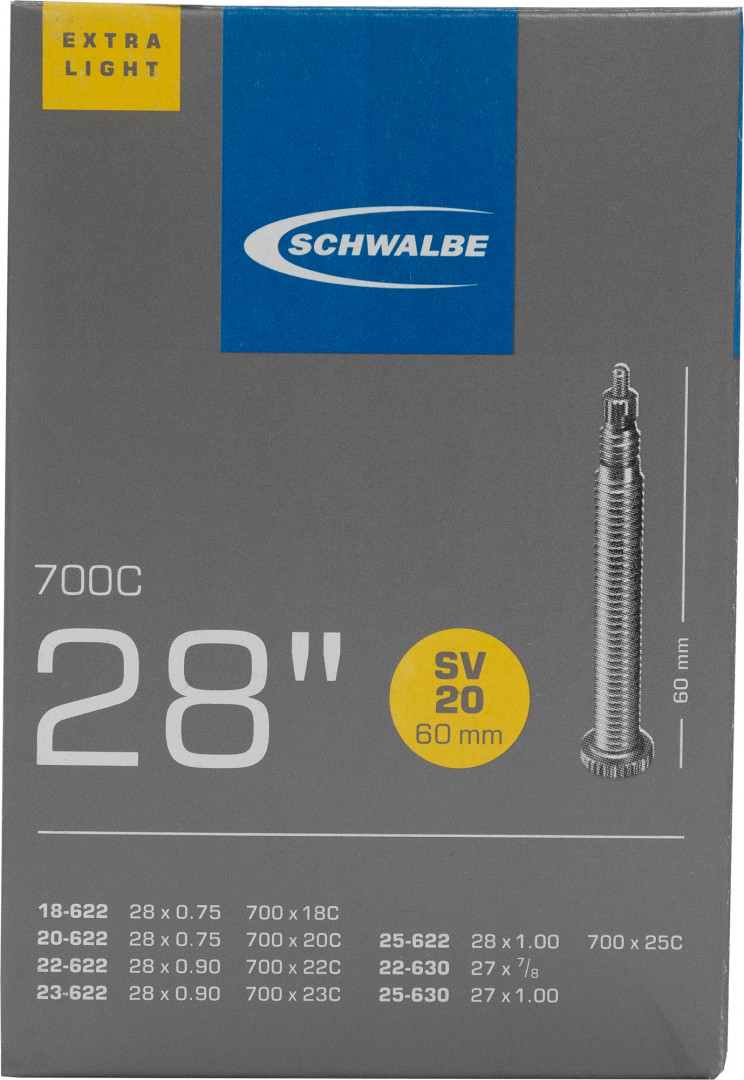 фото Камера schwalbe sv20 extra light 60mm 28", черный