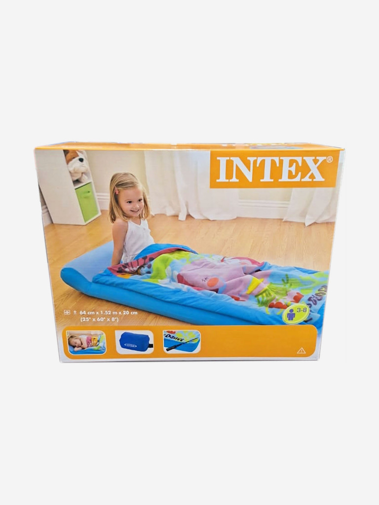 Матрас Intex 66802 со спальным мешком 64х152х20 с ручным насосом