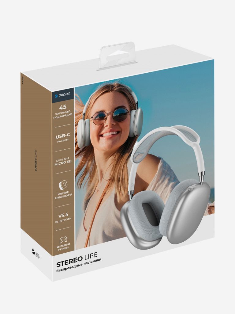 Беспроводные накладные наушники Stereo Life, bluetooth 5.4, 350мАч