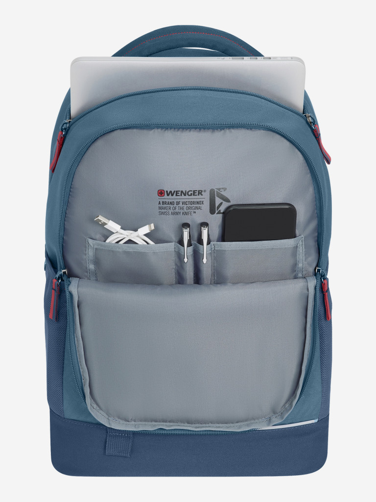 Рюкзак WENGER NEXT Tyon 16", синий/деним, переработанный ПЭТ/Полиэстер, 32х18х48 см, 23 л.