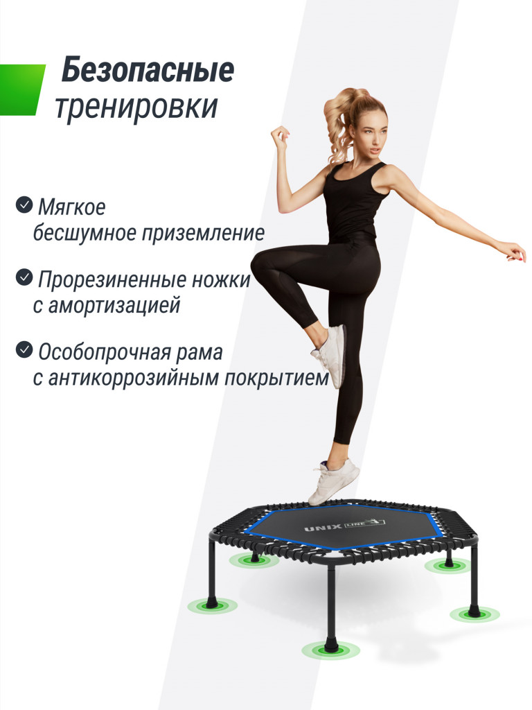 Батут спортивный для фитнеса и джампинга UNIX Line Fitness Lite 125 см, синий