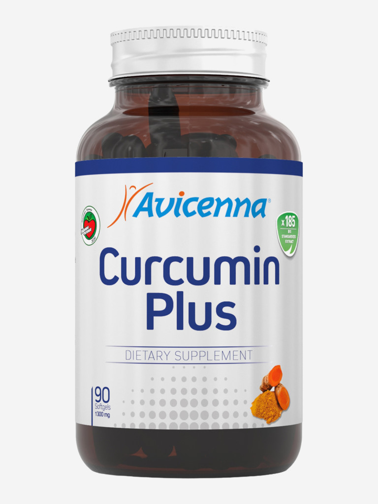 Avicenna® Curcumin Plus, куркумин с пиперином 1300 мг, 90 капсул — для суставов, иммунитета и детокса