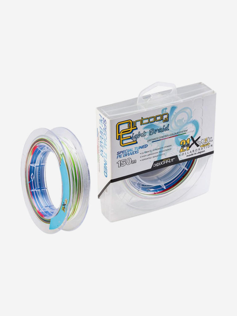 Плетеный шнур для рыбалки Pontoon21 Eight Braid 0,148 мм (разноцветный), размотка(м) 150, разрывная нагрузка(кг) 6,3, нитей 8