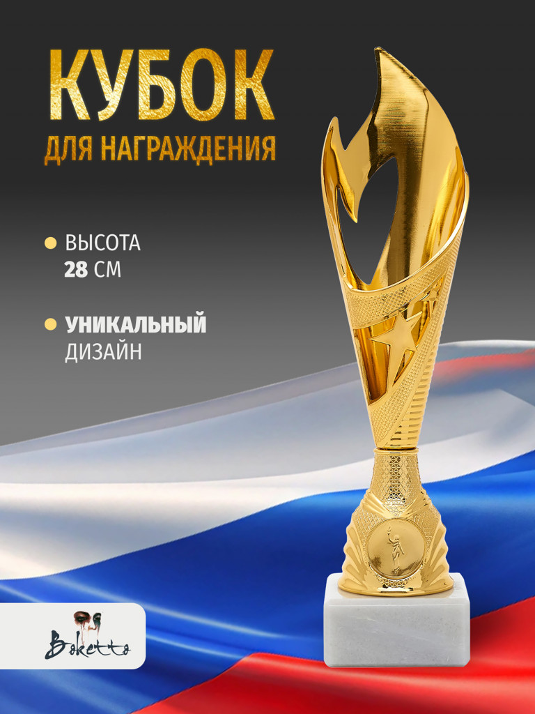 Кубок спортивный для награждения победителей 28 см золотой