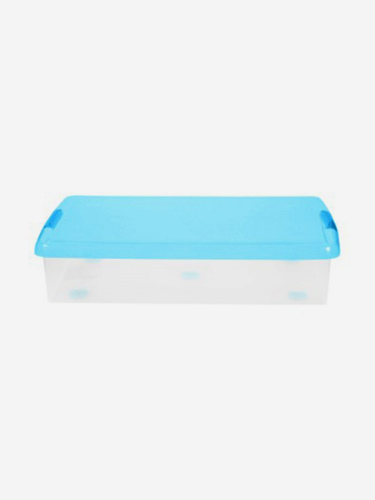 Короб для xранения IRIS OHYAMA THIN BOX 34л, прозрачный-голубой