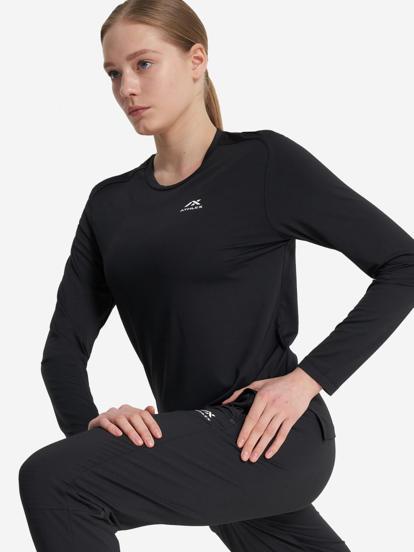 фото Лонгслив женский athlex, черный