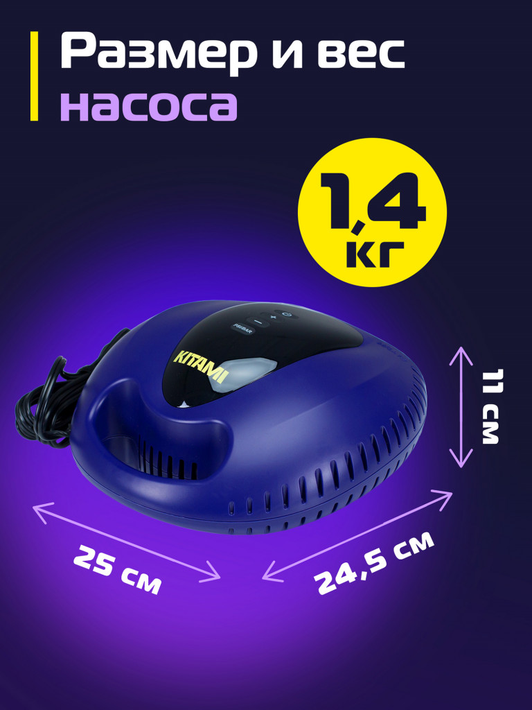 Электрический насос KITAMI KT-797 от прикуривателя для лодок ПВХ, сапбордов