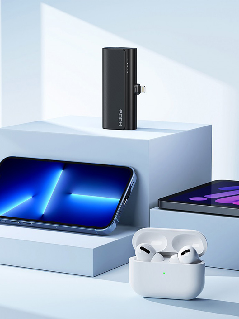 Внешний аккумулятор ROCK P82 Lightning PD Power Bank 4800mAh черный