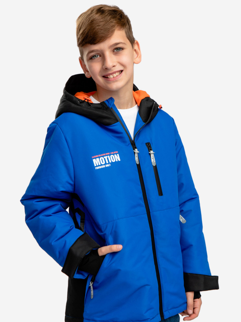 Куртка демисезонная с капюшоном синяя Button Blue